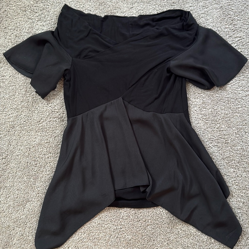 BCBG Max Azria off the shoulder black top.